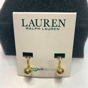 Ralph Lauren Gold clip in stud earrings